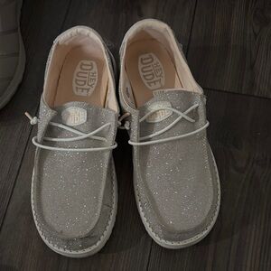 Hey Dude Sparkling Silver Shoes